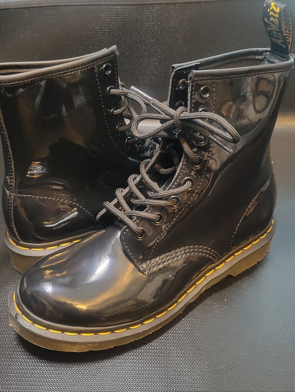 Dr. Martens Black Patent Leather US 8 1460 W Women's Combat Boots